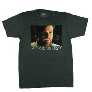 Seven Times Six Star Wars T-Shirt Men's Obi-Wan Kenobi Hello There Short Sleeve Tee - 1 of 4