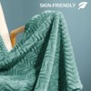 Aoibox Soft Fleece Throw Blanket for Couch, Cozy Lightweight Blanket with Decorative Wave Texture, Suitable for All Seasons, Celadon Color - 4 of 4