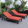 LeisureMod Chelsea Modern Outdoor Chaise Lounge Chairs with Black Frame - Set of 2 - 4 of 4