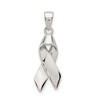 Black Bow Jewelry Sterling Silver Polished Cancer Awareness Ribbon Pendant - 3 of 4