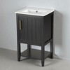 20" Bathroom Vanity with Ceramic Sink, Soft-Close Door, Storage Rack, Open Shelf, Solid Wood & MDF Freestanding Cabinet - 4 of 4