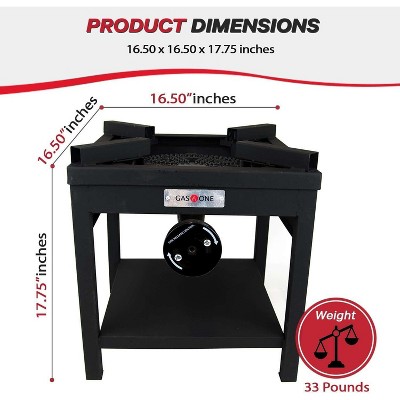 Black Steel Single Burner Gas Outdoor Cooker