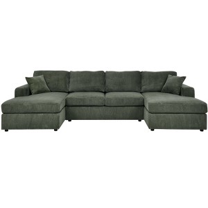 TiramisuBest 85.5" Sleeper Sofa Bed with Storage Chaise, Reversible L-Shaped Couch, Blue Upholstered Sectional for Living Room & Small Space - 1 of 4