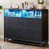 Zstar 47.2 In 6 Drawer Dresser for Bedroom with LED Lights & Charging Station - 3 of 4