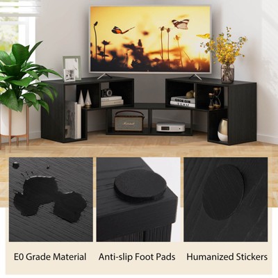 Black Modular 3-Piece TV Stand with Shelves for up to 65" TVs