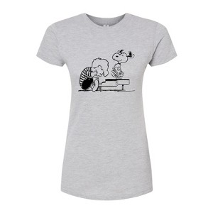 Women's - Peanuts - Schroeder Snoopy Fitted Graphic T-Shirt - 1 of 4
