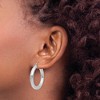 Black Bow Jewelry 4mm x 30mm 14k White Gold Classic Round Hoop Earrings - 3 of 4