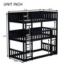 NicBex Triple over Twin Bunk Bed with Guardrail,Rubber Wood Triple Loft Bed with Ladder and Converts to 3 Twin Beds,Bunk Beds for Bedroom - 3 of 4