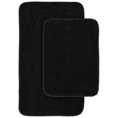 Gramercy 2pc Washable Bathroom Rug Set Black - Garland Rug