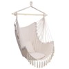 Slickblue Portable Hanging Chair, Lightweight Tassel Pillow Support, Air Chair, Modern, Beige or Gray - 2 of 4