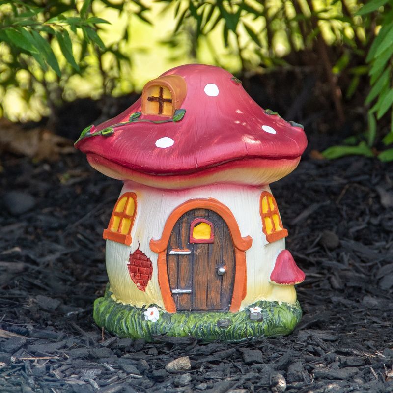 Northlight 6.25" Red Mushroom House Outdoor Garden Statue, 2 of 7