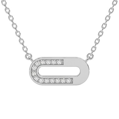 Pompeii3 Diamond Paper Pendant 14k Gold 18" Necklace Lab Created 1/2" Wide