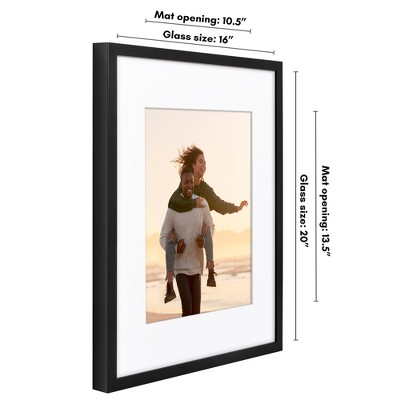16" x 20" Black Gallery-Style Picture Frame with Mat