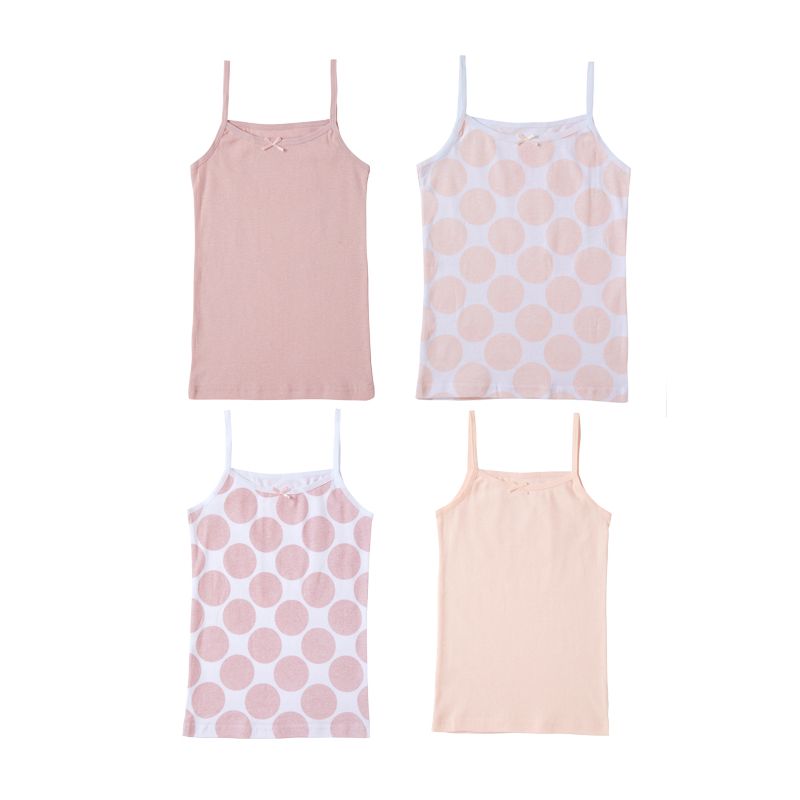 Sportoli Girls Ultra Soft 100% Cotton Tagless Cami Undershirts 4-Pack, 2 of 7