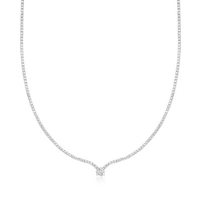 Ross-Simons 4.20 ct. t.w. CZ Solitaire-Style Tennis Necklace in Sterling Silver