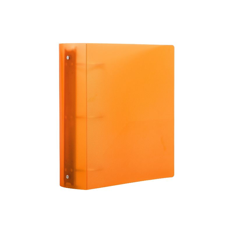 JAM Paper Designders 3"" 3 -Ring Flexible Poly Binders Orange Glass Twill 10/Pack (821T3ORA) , 2 of 6