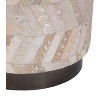Carolina Chair  Table Handwoven Dionysus Silver Shevron Ottoman - 2 of 4
