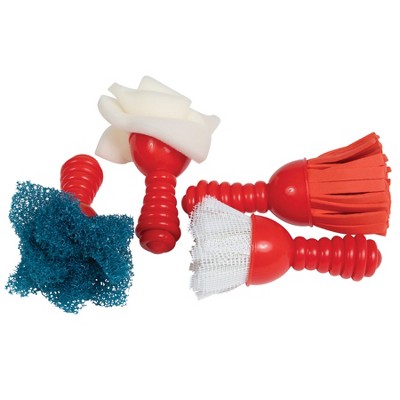 Set Of 4 Jumbo Paint Brushes For Kids With Fun Patterns