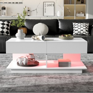 Zeus & Ruta Adjustable Lift-Top Coffee Table with Hidden Storage, Expandable from 41.3" to 76.7", Multi-Functional Centerpiece for Living Room - 1 of 4