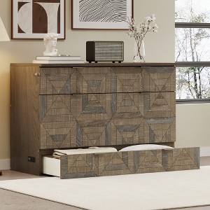 Full Size Murphy Bed with Charging Station and Large Storage Drawer - 1 of 4