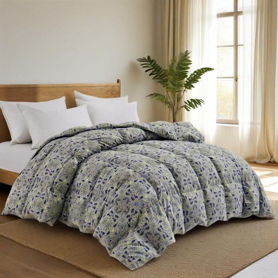 Peace Nest All Season Paisley Floral Goose Feather Fiber Comforter Duvet Insert Vintage Style