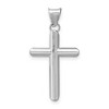 Black Bow Jewelry 14k White Gold Beveled Edge Hollow Tube Cross Pendant - 3 of 4