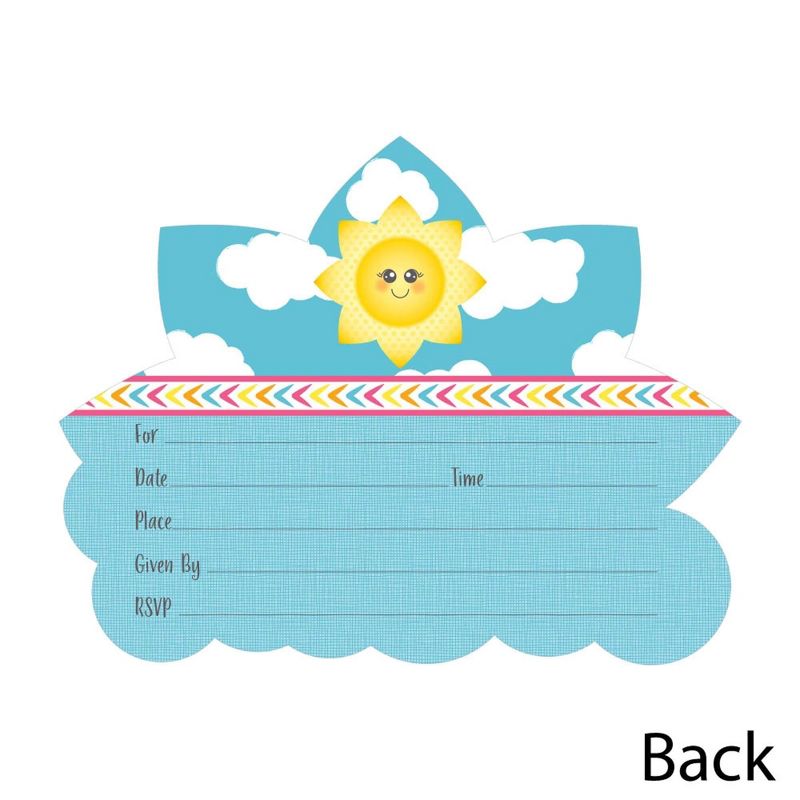 Big Dot of Happiness You are My Sunshine - Shaped Fill-in Invitations - Baby Shower or Birthday Party Invitation Cards with Envelopes - Set of 12, 3 of 7