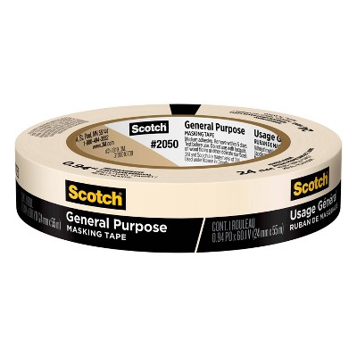 3 Pack 1 inch inch x 60 Yard Rolls (24mm x 55m) Stikk Brown Painters Masking Tape