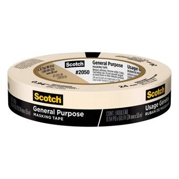 Scotch 3M General Purpose Masking Tape 234, Tan, 24 mm x 55 m, 5.9 mil, Tan