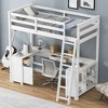Twin Size Loft Bed with U-shaped Desk, Drawers and Storage Shelves - 3 of 4