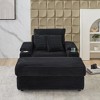 TIRAMISUBEST Corduroy Single Sofa Set - Includes Ottoman & 3 Pillows, 2 Storage Spaces, Compact Lounge Chair - 2 of 4