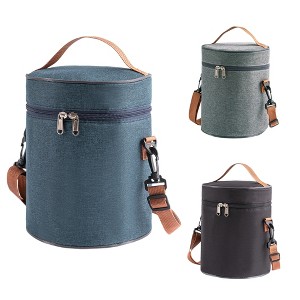 Unique Bargains Cylindrical Insulated Lunch Tote Bag 1 Pc - 1 of 4