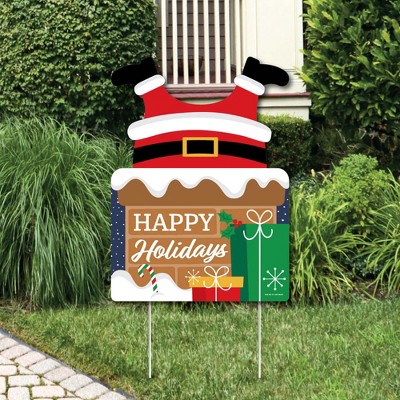 Big Dot of Happiness Santa Claus Stuck in Chimney - Party Decorations - Funny Christmas Welcome Yard Sign