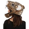 HalloweenCostumes.com One Size   Adult Jaguar Jawesome Plush Halloween Costume Hat Accessory, White/Brown/Brown - 2 of 3