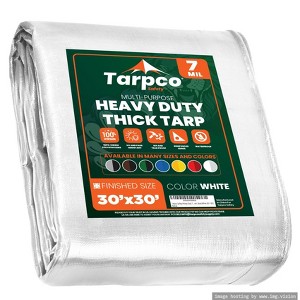 Tarpco Safety Heavy Duty 7 Mil Tarp Cover, UV Resistant, Rip Proof for Roof, Camping, Patio, Pool, Boat - 1 of 4