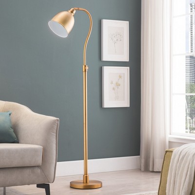 Hudson and Canal Adjustable Arc Floor Lamp with Metal Shade