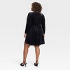 Women's Holiday Long Sleeve Rosette Midi A-Line Dress - Ava & Viv™ - image 2 of 3