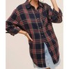 Women's Loose Fit Button Down Plaid - LA MIEL - 3 of 3