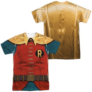 Men's Batman Classic Tv Robin Costume (Front Back Print) Short Sleeve Costume T-Shirt - 1 of 4