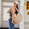 CLUCI Puffer Tote Bag for Women, Large Lightweight Quilted Carryall, Paddin Puffy Crossbody Purse Soft Hobo Shoulder Handbags - 2 of 3