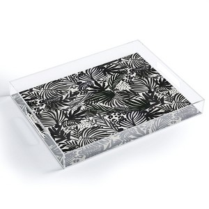 Marta Barragan Camarasa Wild abstract jungle on black 15.5" x 12" Acrylic Tray - Deny Designs - 1 of 4