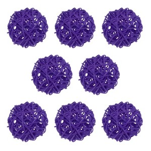 Unique Bargains Wicker Rattan Decorative DIY Crafts Balls for DIY Crafts 8 Pcs - 1 of 4