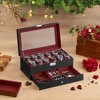 Elegant 12-Slot Watch Box, Lockable Case with Glass Lid, 2 Layers, 1 Drawer for Rings, Bracelets - Gift Idea in Synthetic Leather - 2 of 4