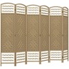 NicBex 5.6' Tall 6-panel Room Divider Folding Privacy Screen for Room Separation, Wave Fiber Freestanding Wall Partition, Natural Wood - 4 of 4