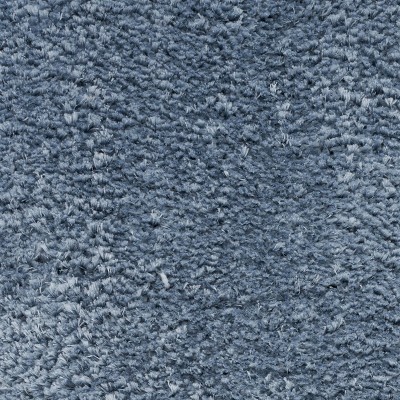 Light Blue Rectangular Shag Rug with Jute Backing