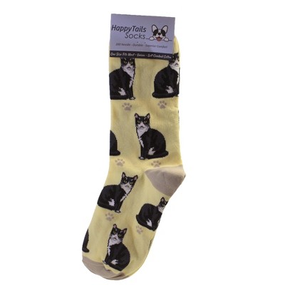 Novelty Socks 14.0" Black & White Cat Socks. Happy Tails E & S Pet  -  Socks