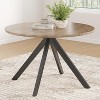 Lirago Mid Century Dining Table 47in Round Wood Top X Frame Metal Rustic Vintage 4-6 Person Waterproof Scratch Resistant Durable Easy Assembly - 3 of 4