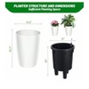 Set of 4 Self-Watering Planters (16" tall) with built-in drainage & water monitor. Perfect for patio, porch, living room, or office. - 2 of 4