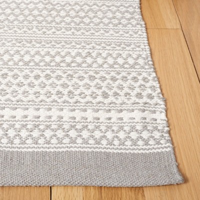 Gray Wool Handmade Flat Woven 4' x 6' Rug
