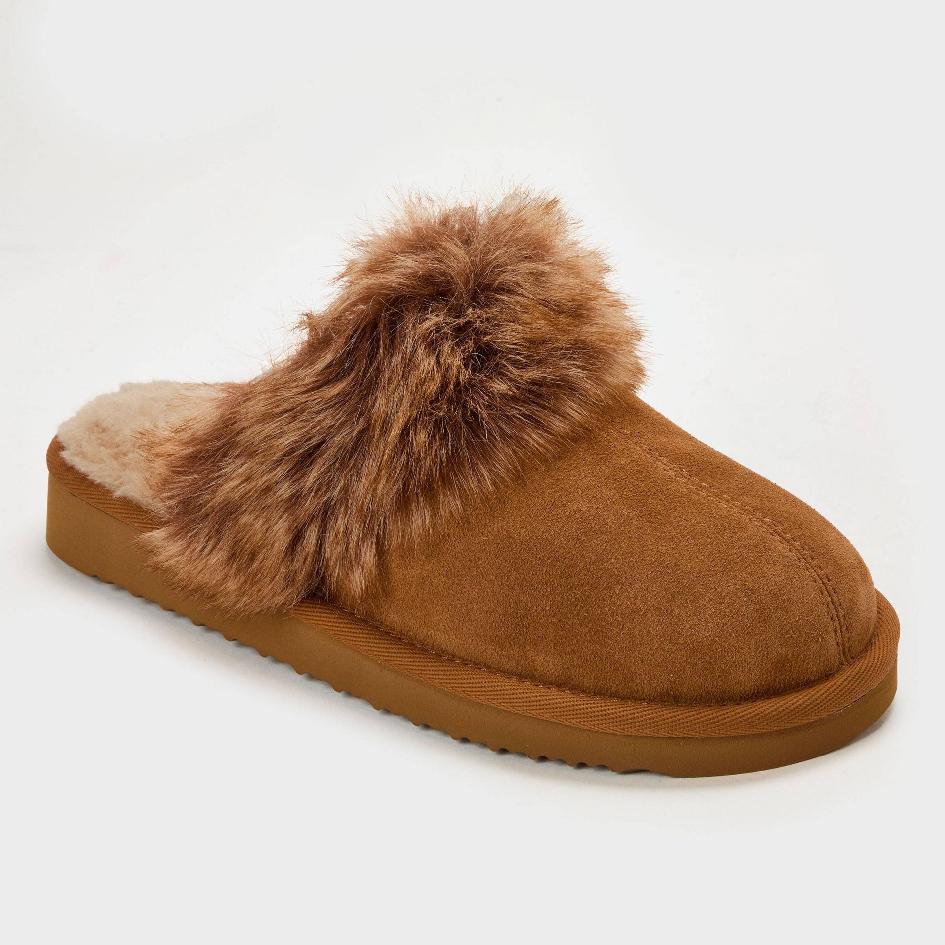dluxe by dearfoams Women's Laverne Slide Slippers - Chestnut